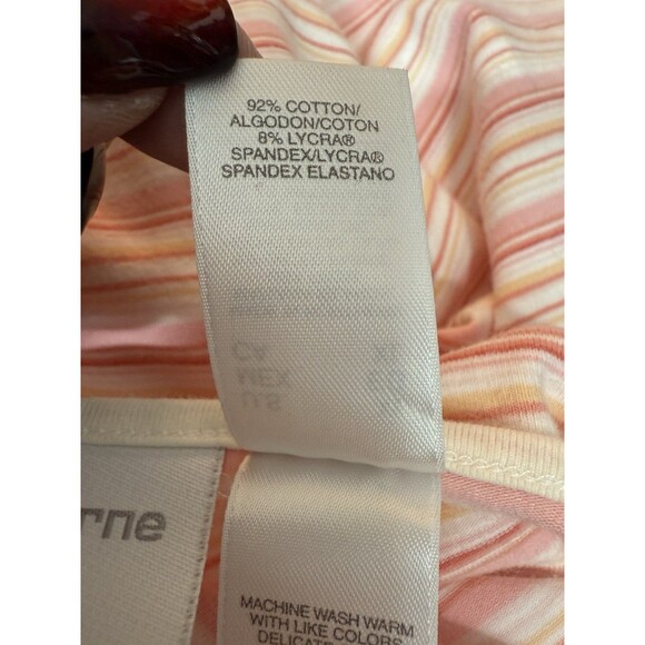 Liz Claiborne Women's Pink White Striped Cardigan Tank Sweater 2 Piece Set L XL - Picture 9 of 10